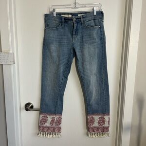 Pilcro and the Letterpress Blue Jeans with Red Trim